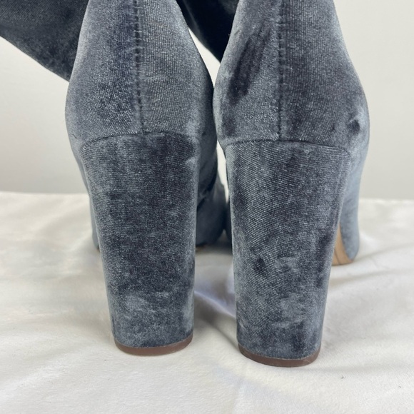 Sam Edelman Calexa Blue Gray Velour Chunky Heel Boots – Size 8.5 - Picture 7 of 11